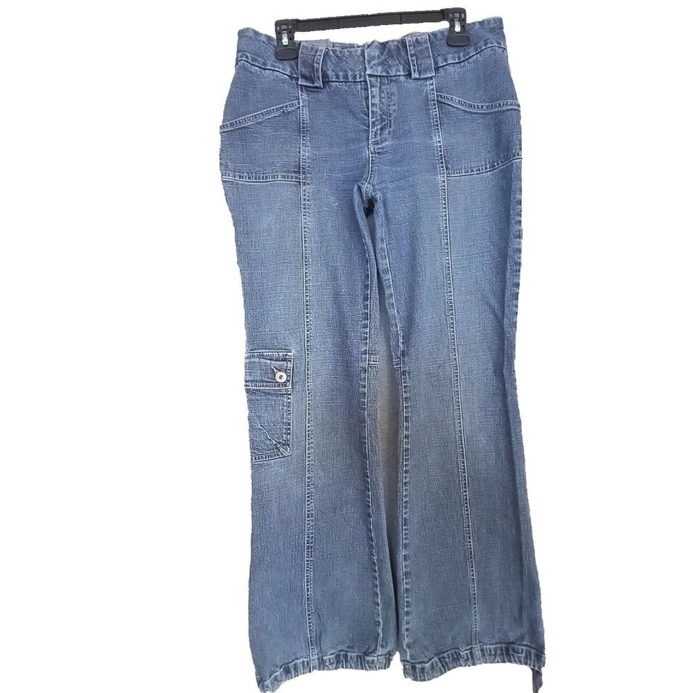 VTG Guess Red Label Utility Jeans BootCut Side Pocket Womens Sz 31 R Stretch